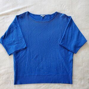 Vila Milano Studded Dolman Sweater Royal Blue Women's XL